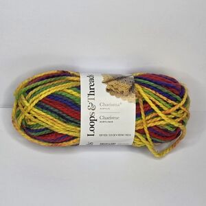 Loops & Threads Charisma Yarn 100 % Acrylic Primary Multi 3.5 oz 109 Yards Bulky